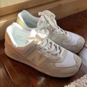 New Balance Off-White and Light Gray Sneakers